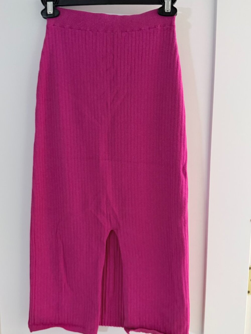Free People Hot Pink Ribbed Midi Sweater Skirt
